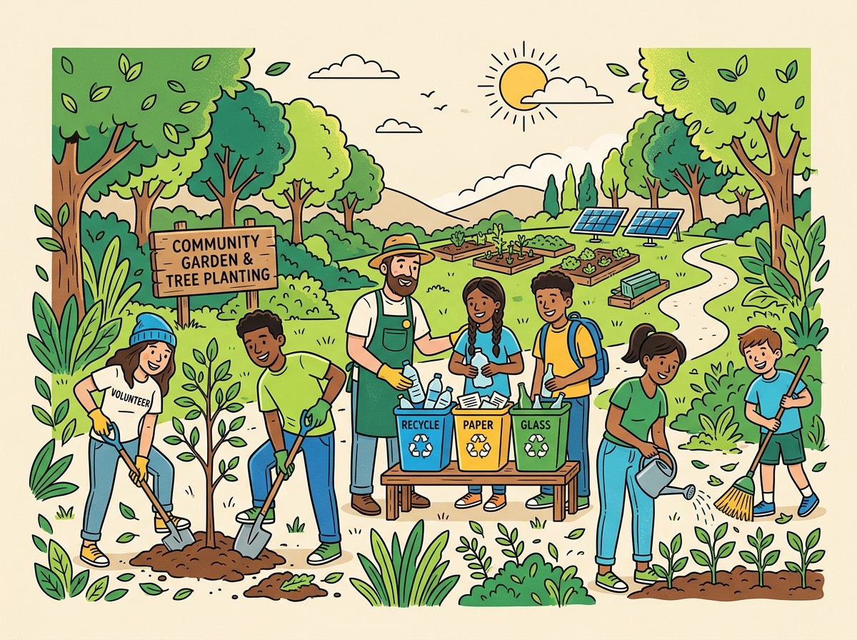 Jóvenes participando en una jornada comunitaria de reforestación